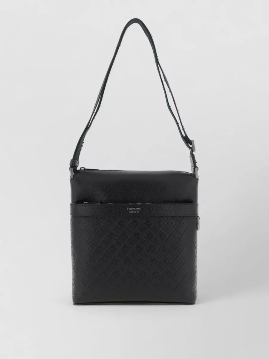 Ferragamo leather monogram crossbody bag