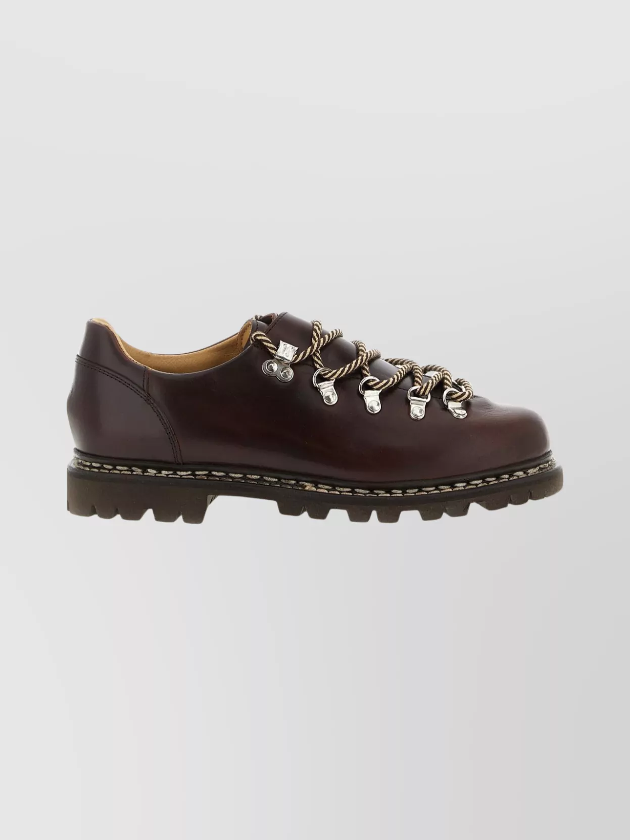 Paraboot Chunky Sole Leather Boots With Metal Eyelets