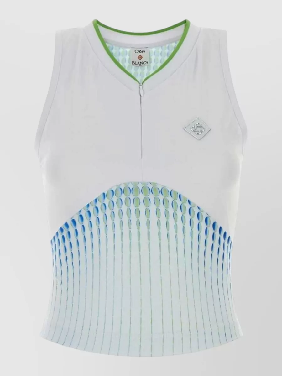 Casablanca printed racerback jersey tank top