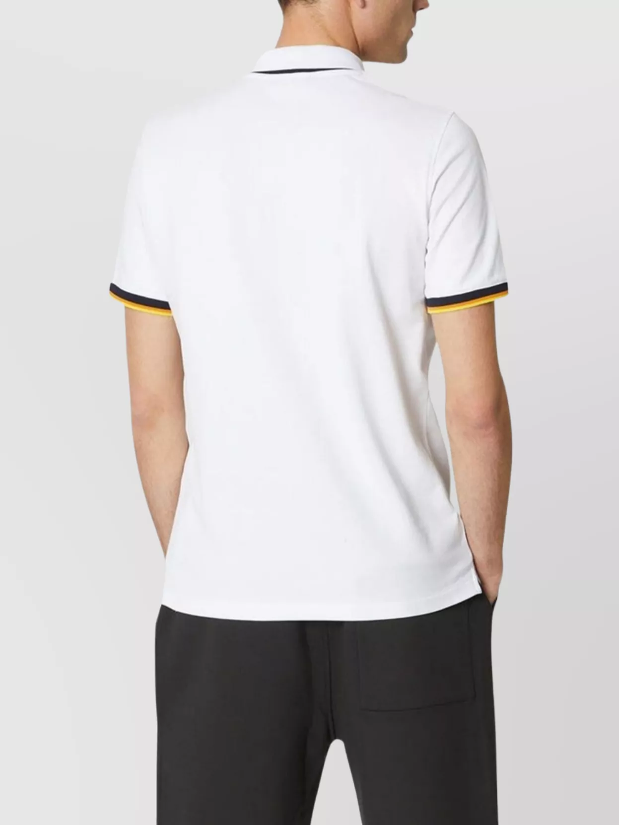 K-way Vincent Pique Sottocollo In Contrasto Polo In White