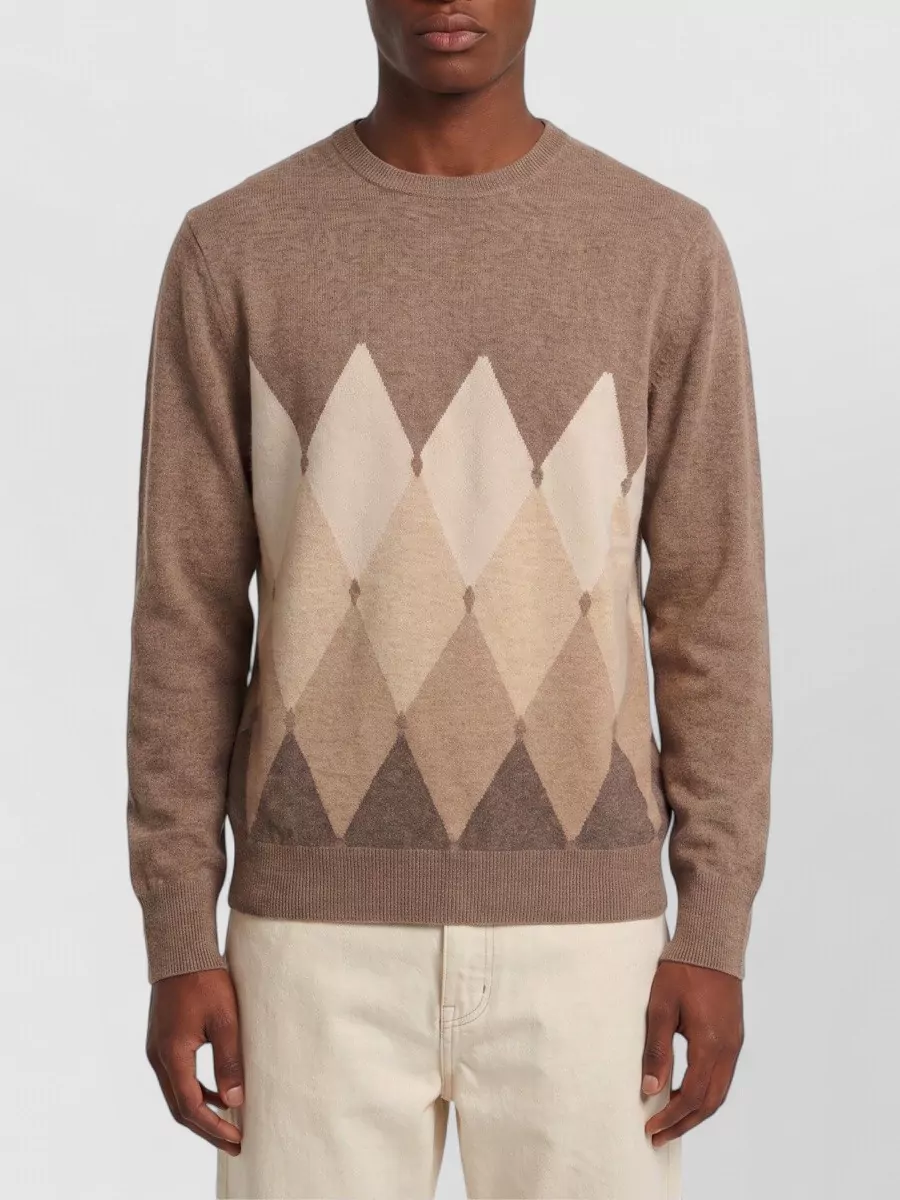 Ballantyne cashmere regular-fit diamond-knit crew-neck jumper