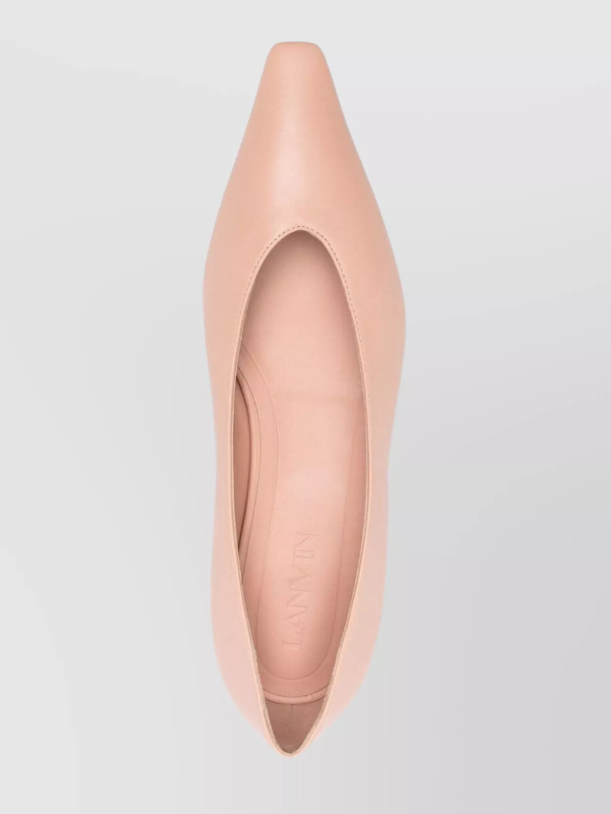Lanvin Leather Pointed Toe Ballerina Shoes In Pink