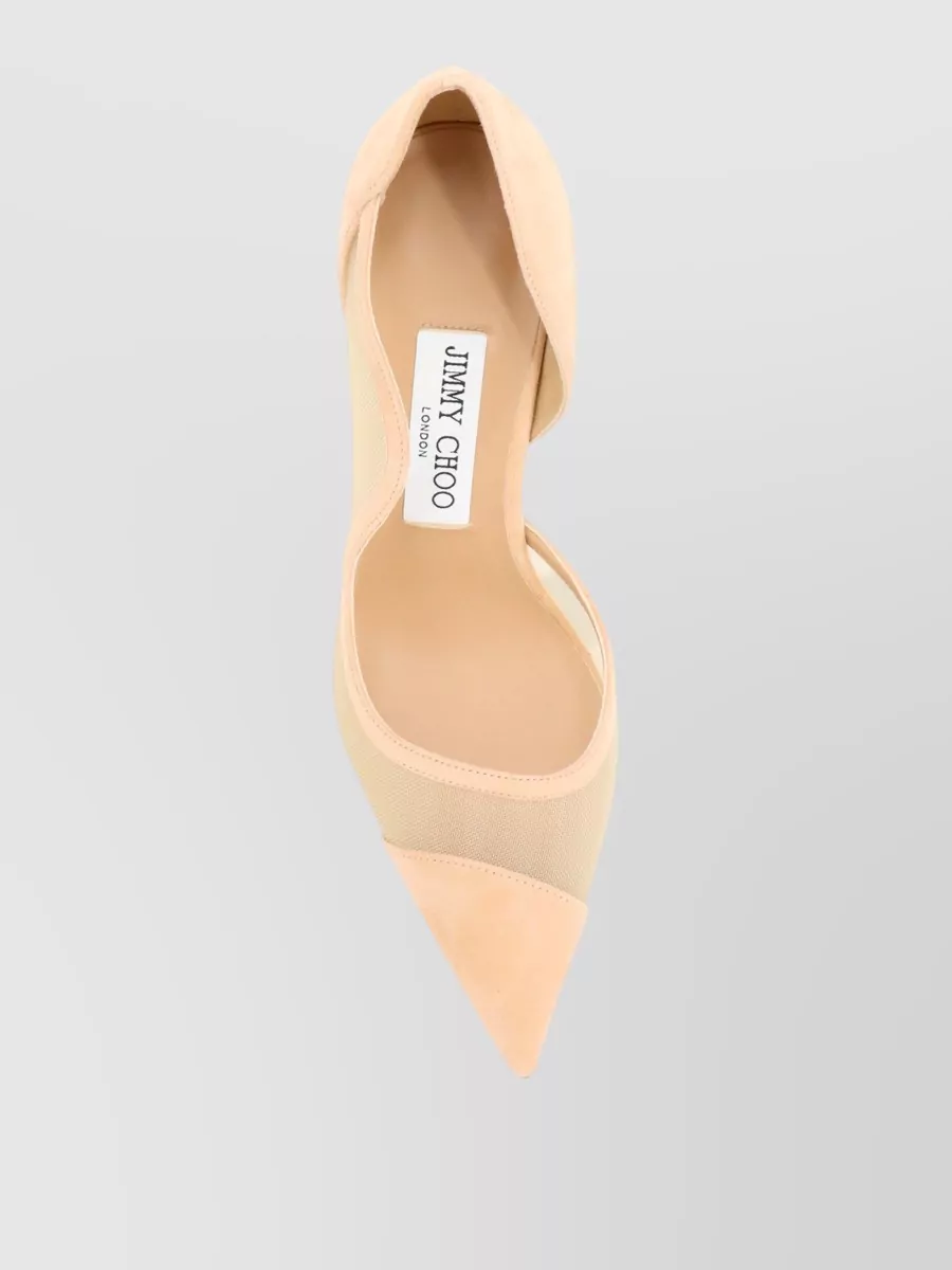 Jimmy Choo Mesh And Suede Stiletto Pumps