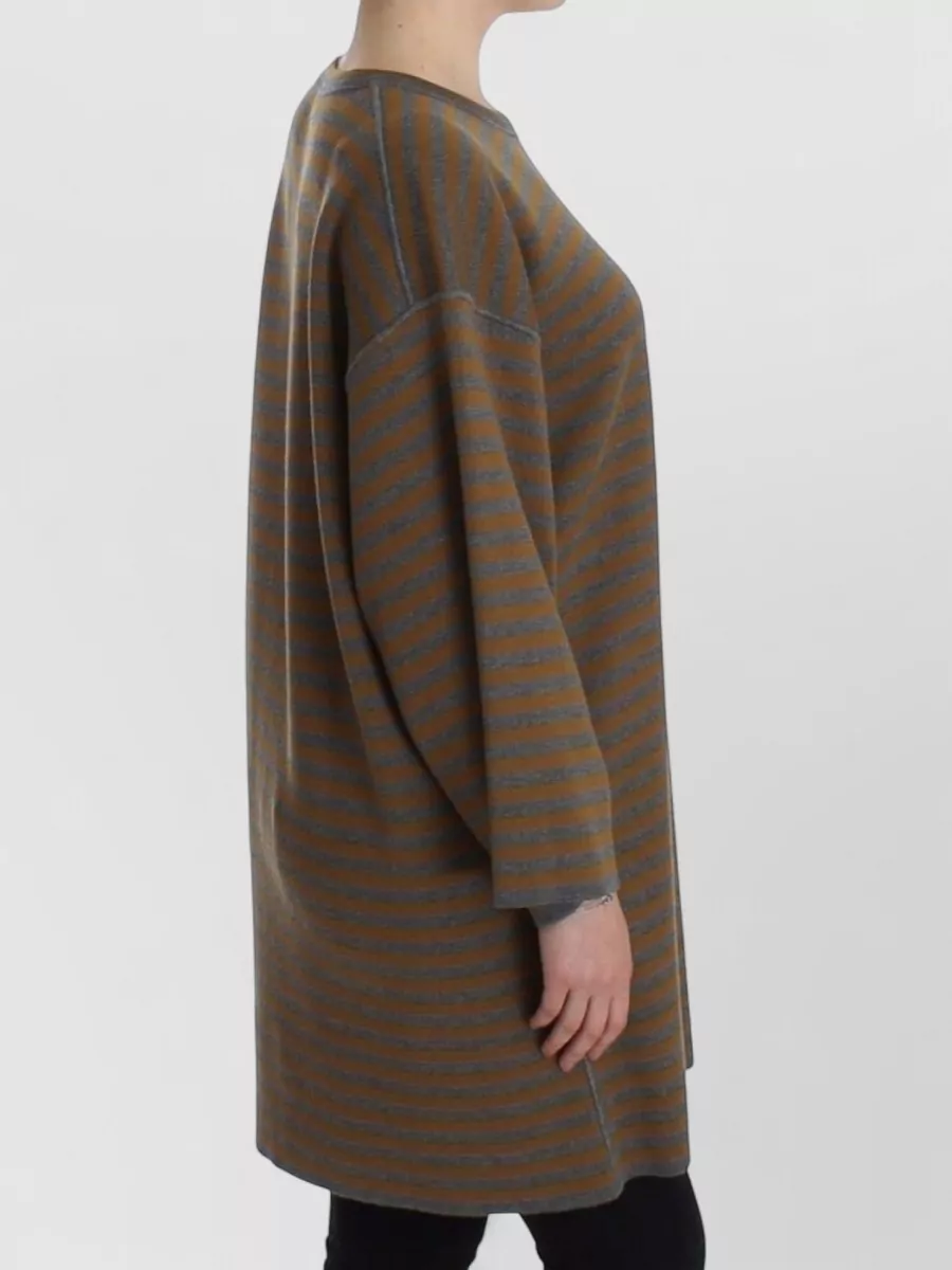 Dolce&Gabbana Wool Oversized Striped Knee-Length Dress