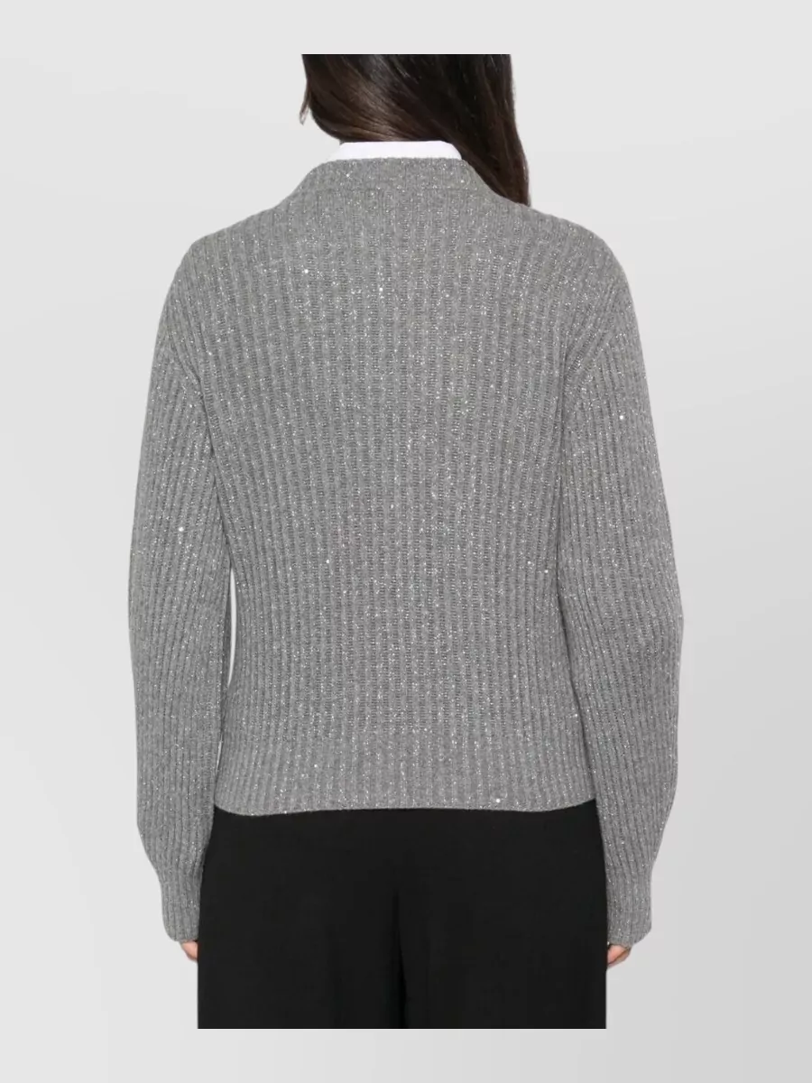 Brunello Cucinelli Cashmere Wool Ribbed Sweater