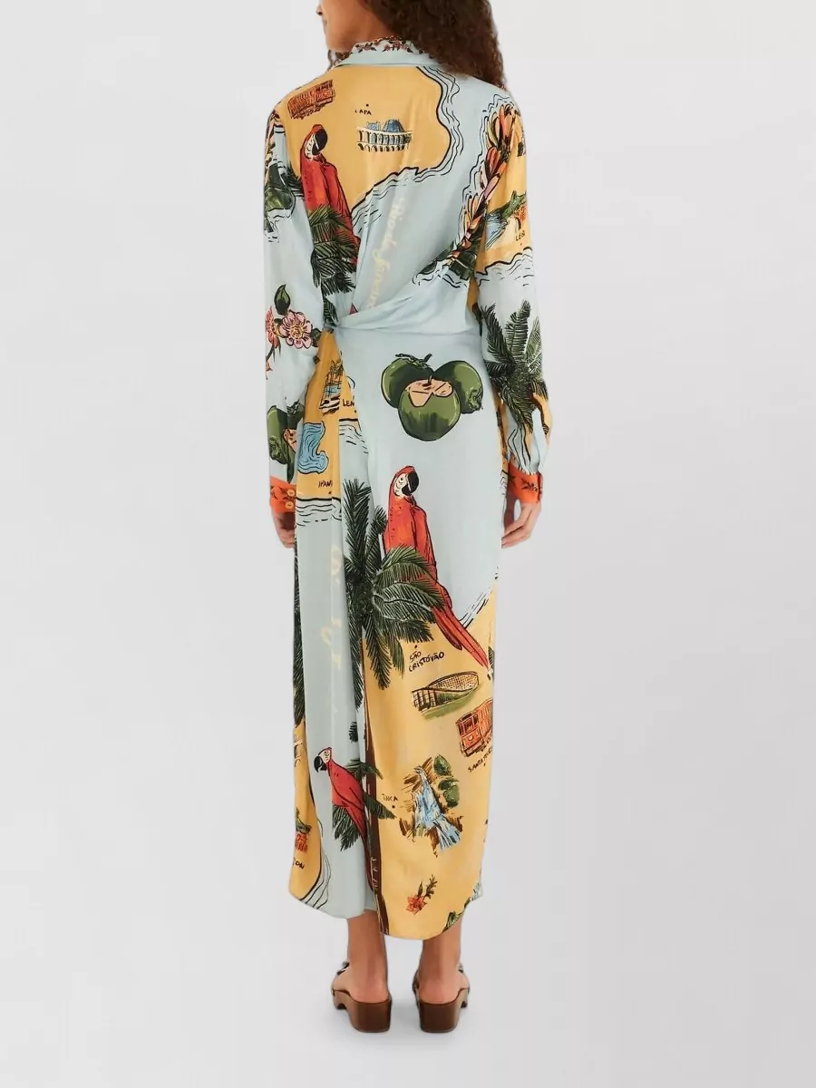 Farm Rio Printed Long Beach Dress