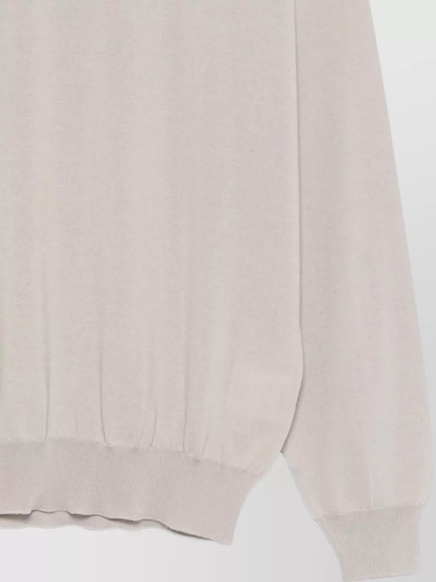 Lardini Crewneck Sweater Long Sleeves Ribbed Hem Cuffs