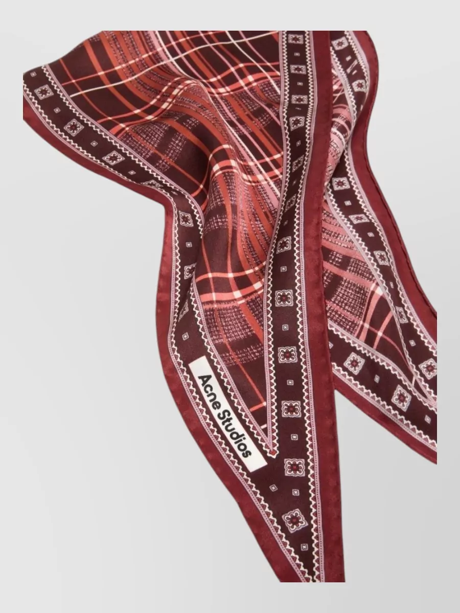 Acne Studios Silk Checked Studded Scarf