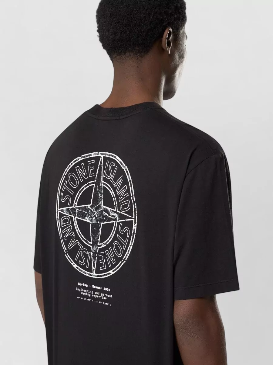 Stone Island Short Sleeve T Shirt Ribbed Neckline