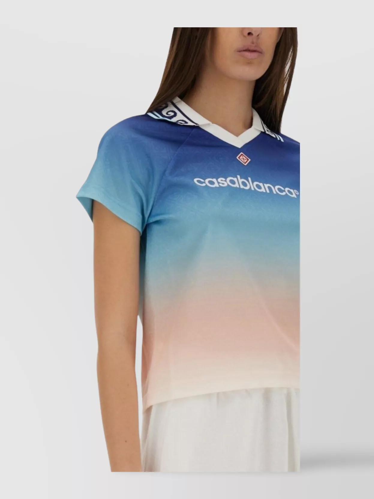 Shop Casablanca Monogram Gradient V-neck T-shirt