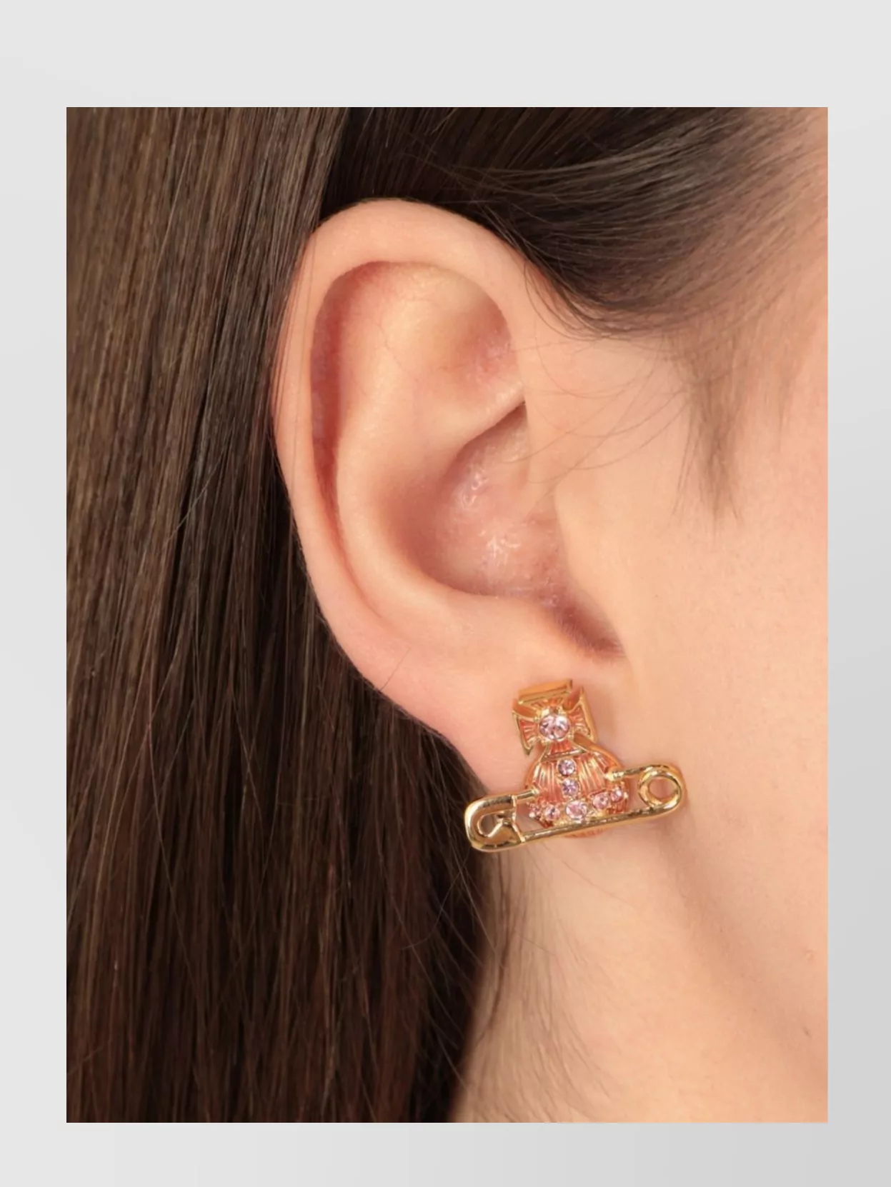 Vivienne Westwood Earrings Brass Stud Strass Detail