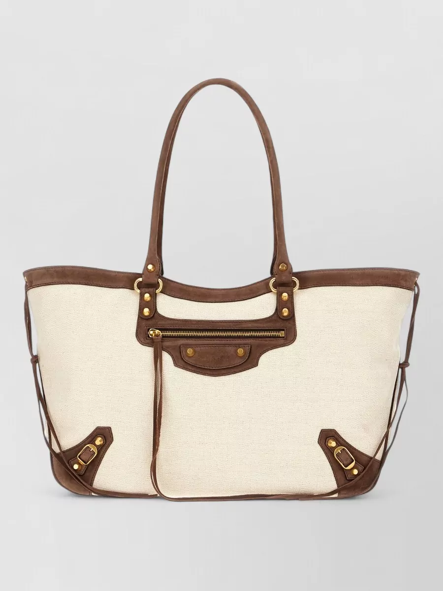 Balenciaga le city medium linen suede tote bag