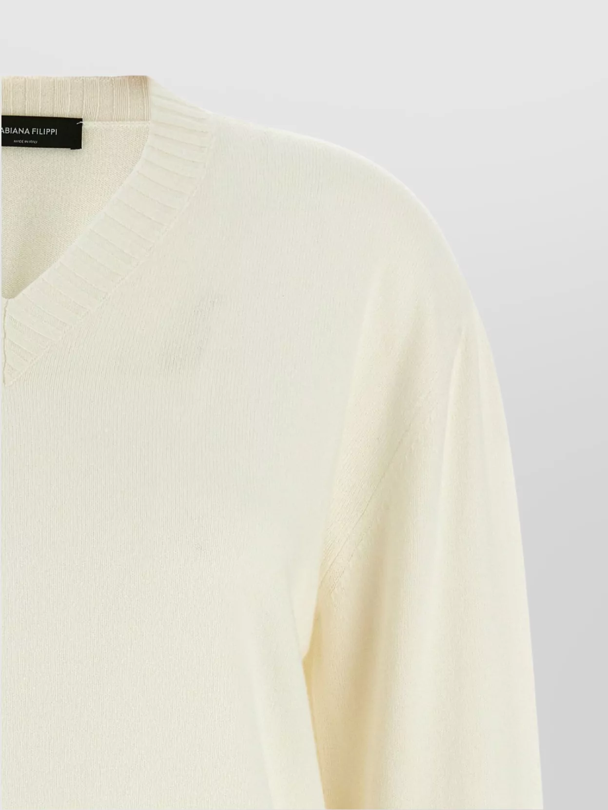 Fabiana Filippi Sweater V-Neck Ribbed Cuffs Hem Neckline