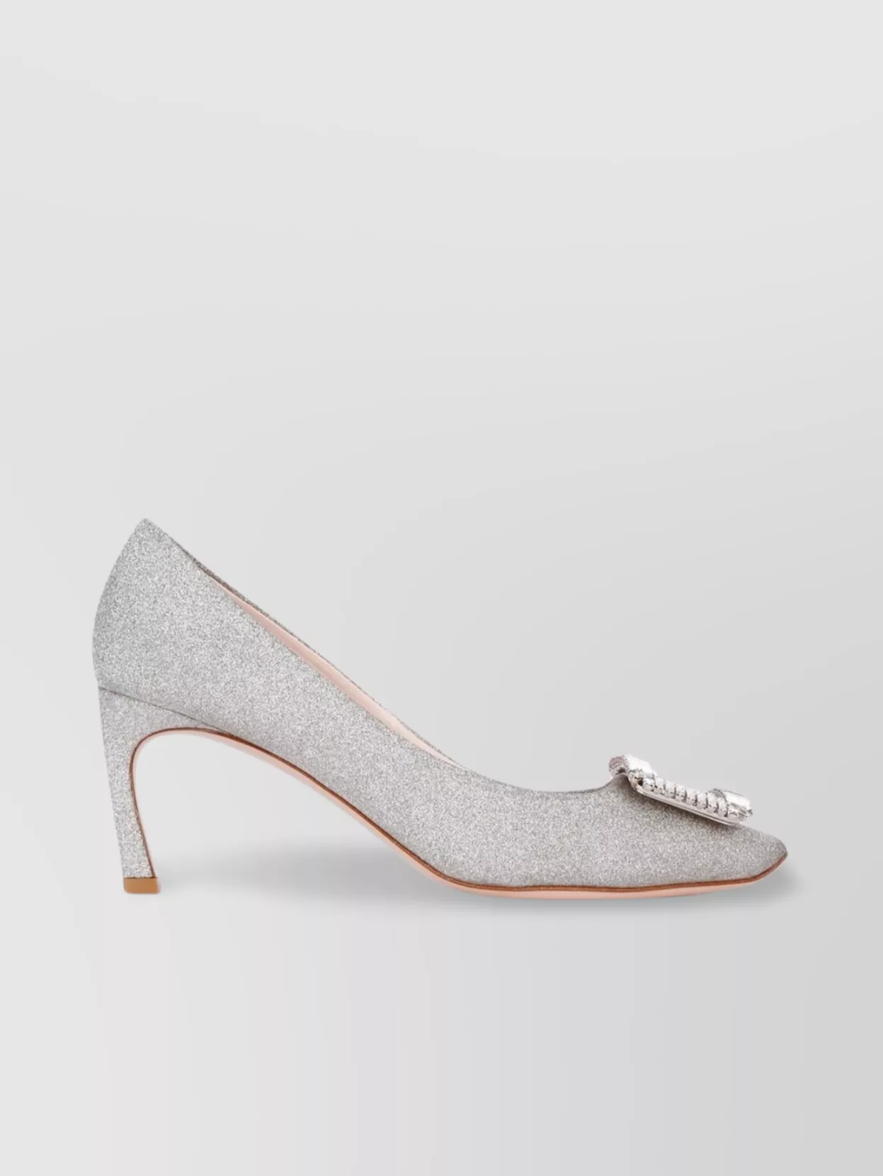 Shop Roger Vivier Pointed Toe Kitten Heel Pumps With Glitter Finish In Pastel
