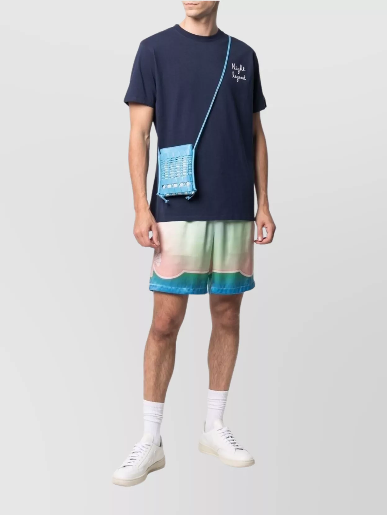 Mc2 Saint Barth Crew Neck Embroidered Detail Short Sleeves In Blue