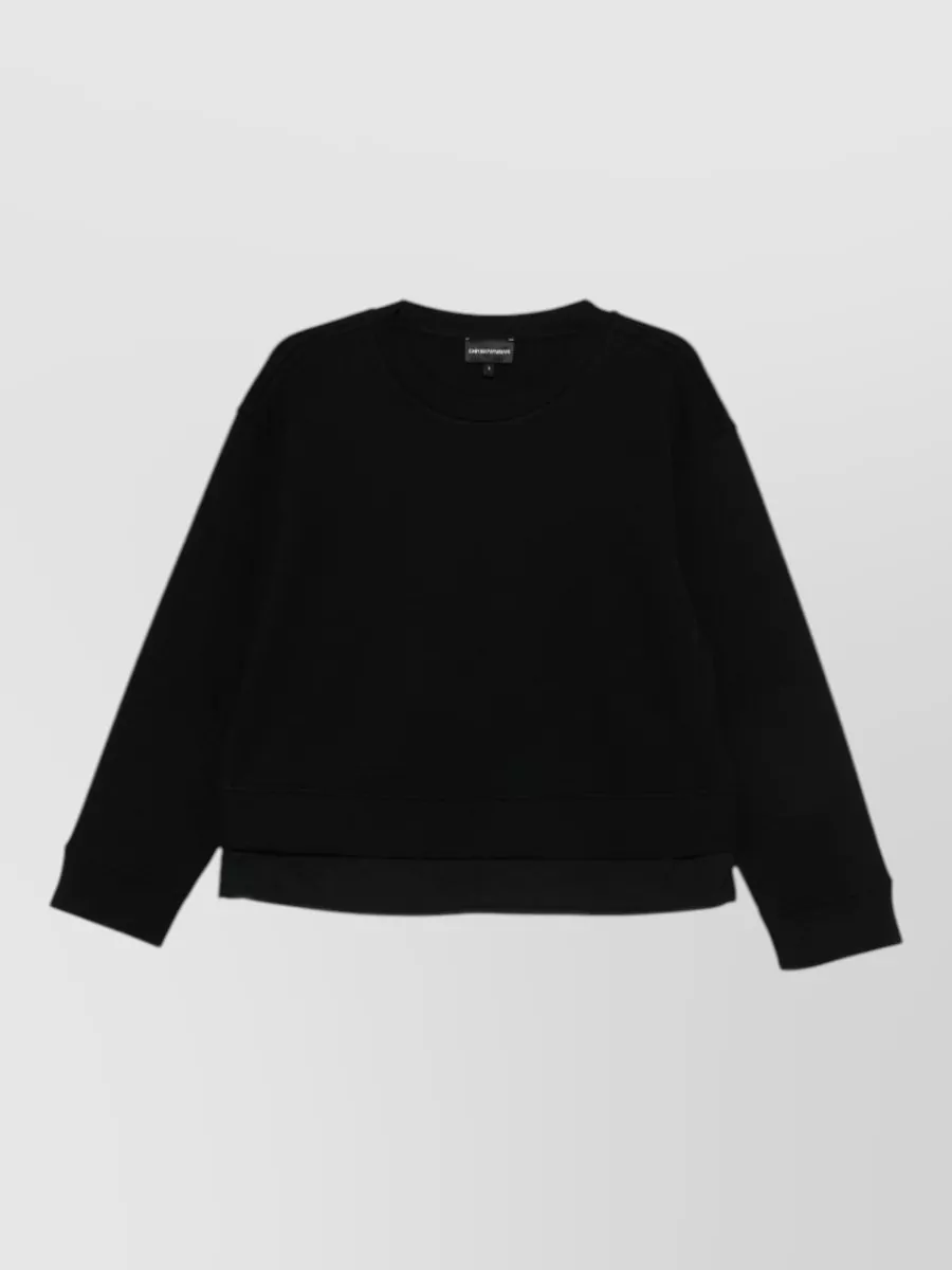 Emporio Armani cotton round neck long sleeve sweatshirt