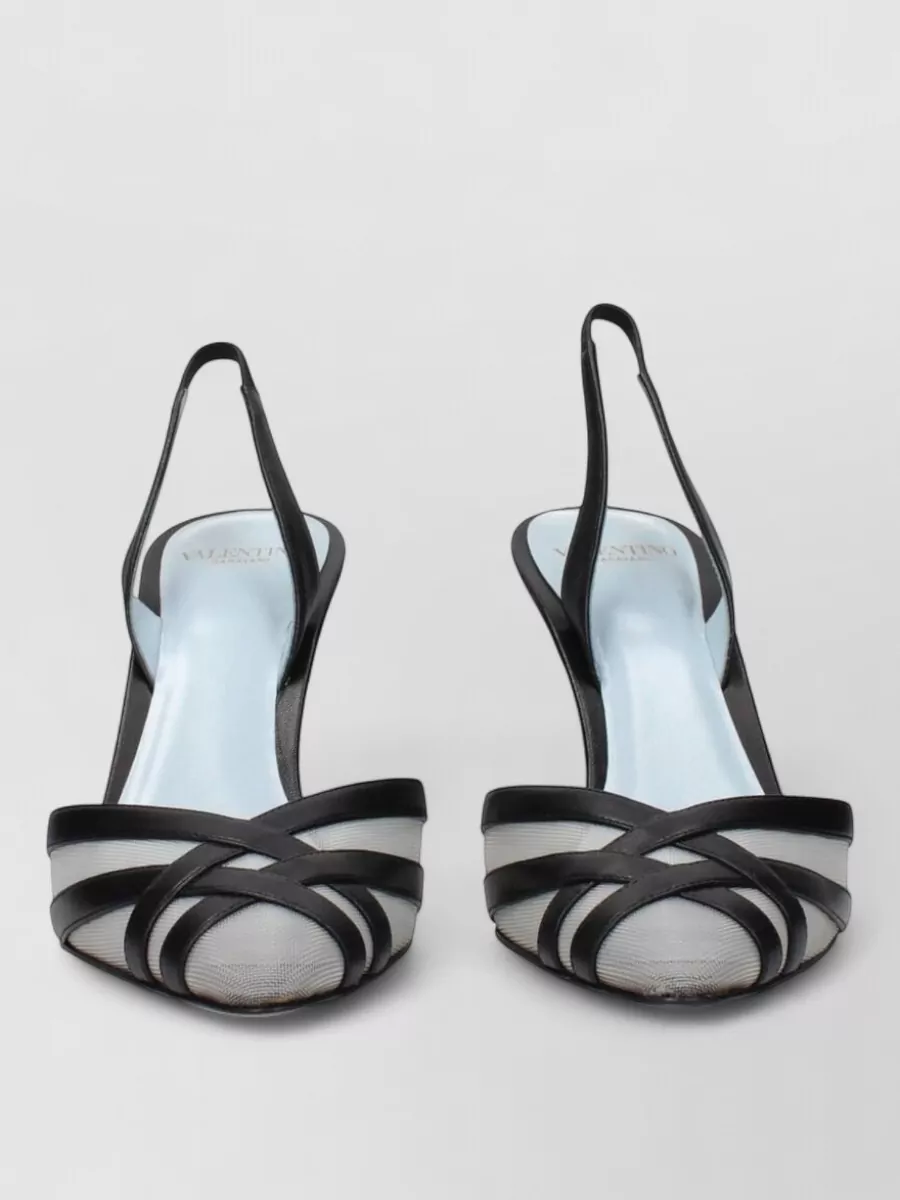 Valentino Garavani Leather woven slingback sandals
