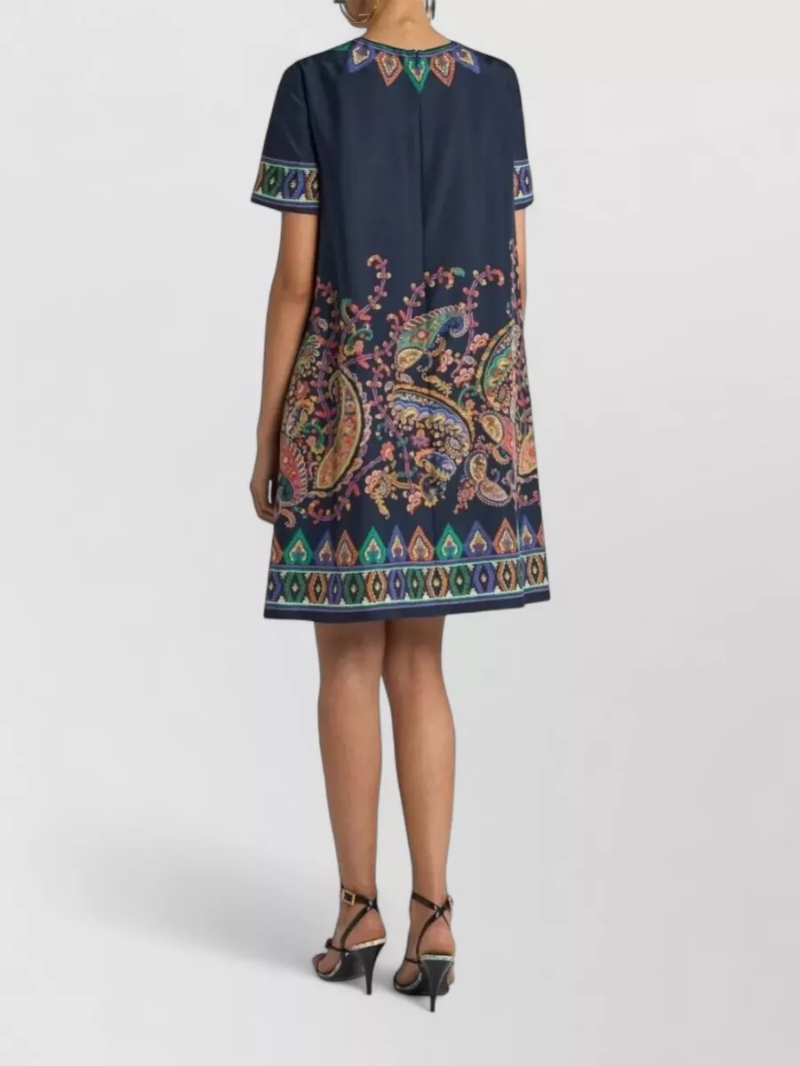 Etro Silk Tunic Dress Paisley Embroidery