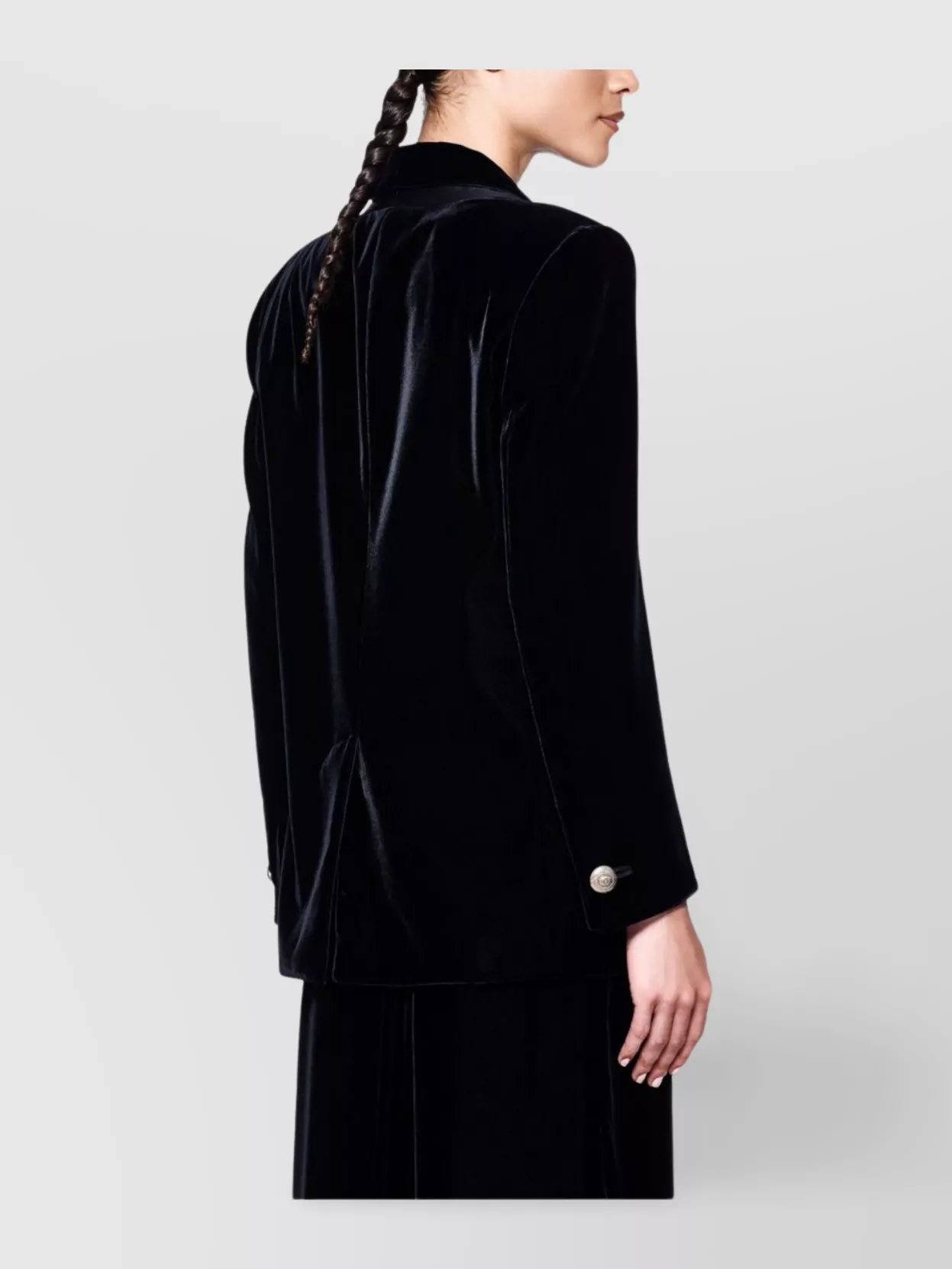 Giorgio Armani Velvet Blazer With Satin Lapel And Long Sleeves