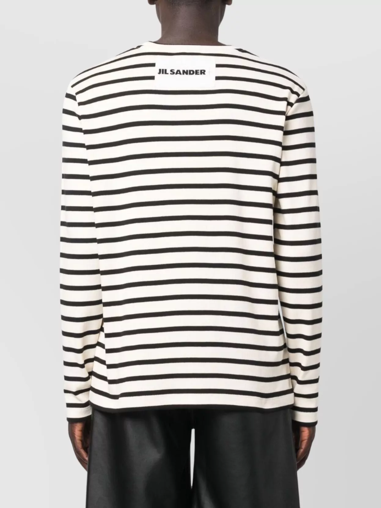 Jil Sander Striped Crew Neck Cotton Sweater