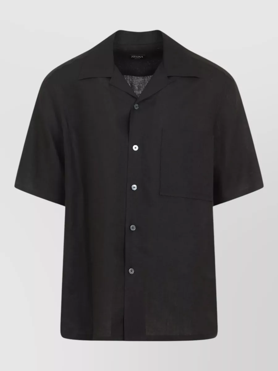 Zegna Linen regular-fit cuban-collar shirt