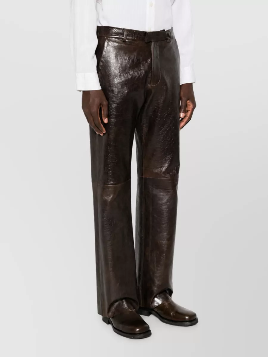 Emporio Armani Leather Wide-Leg Trousers