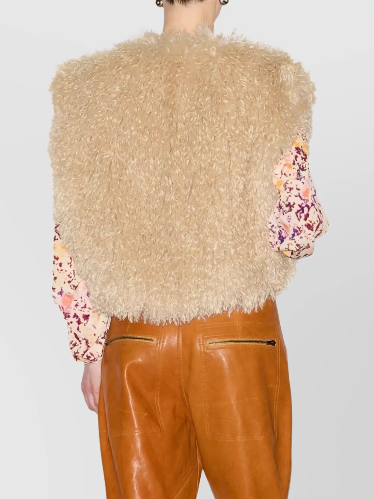 Isabel Marant Faux Fur Sleeveless Jacket With Fleece Texture