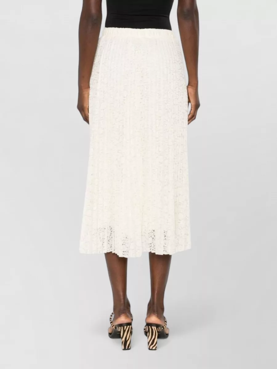 Ermanno Scervino High Waist Lace Midi Pleated Skirt