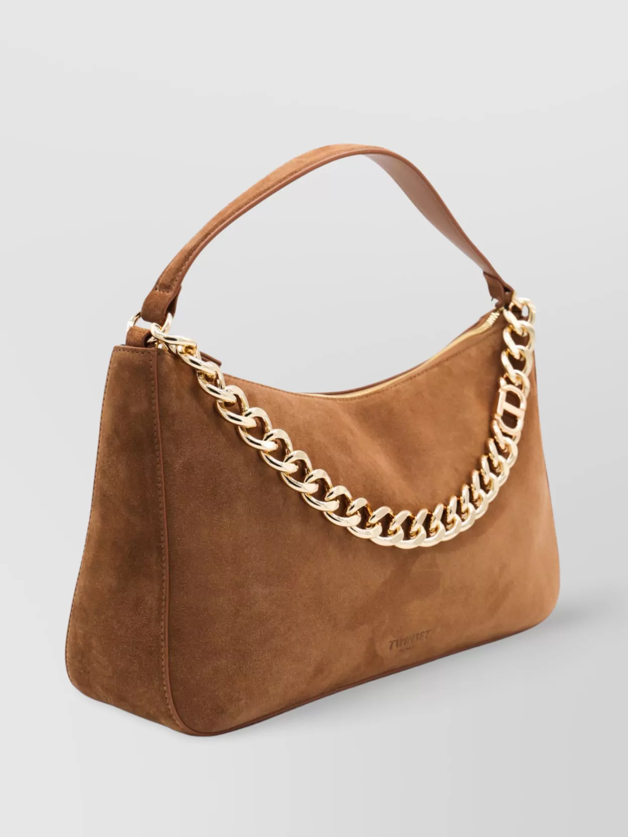 Twin-Set Rectangular Suede Chain Strap Single Handle