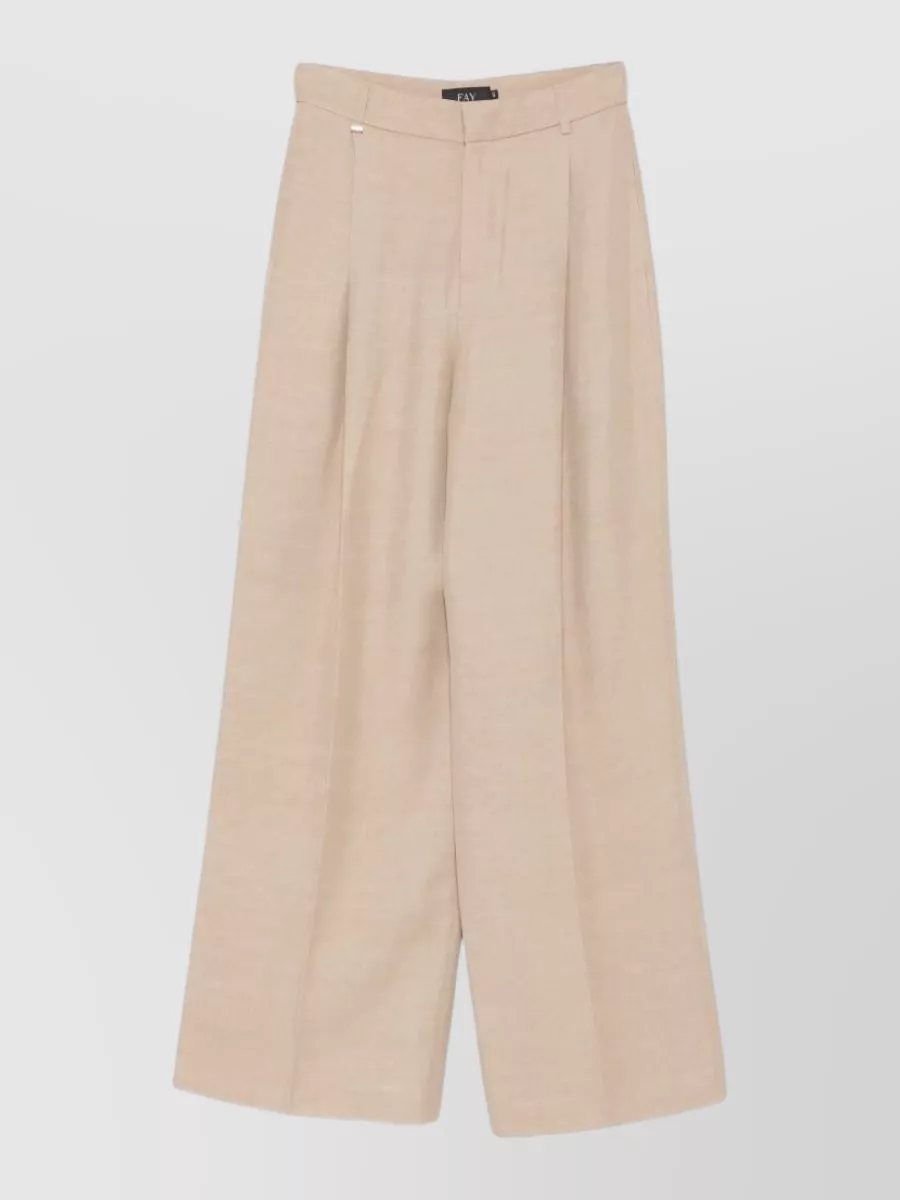 Fay pleated wide-leg trousers