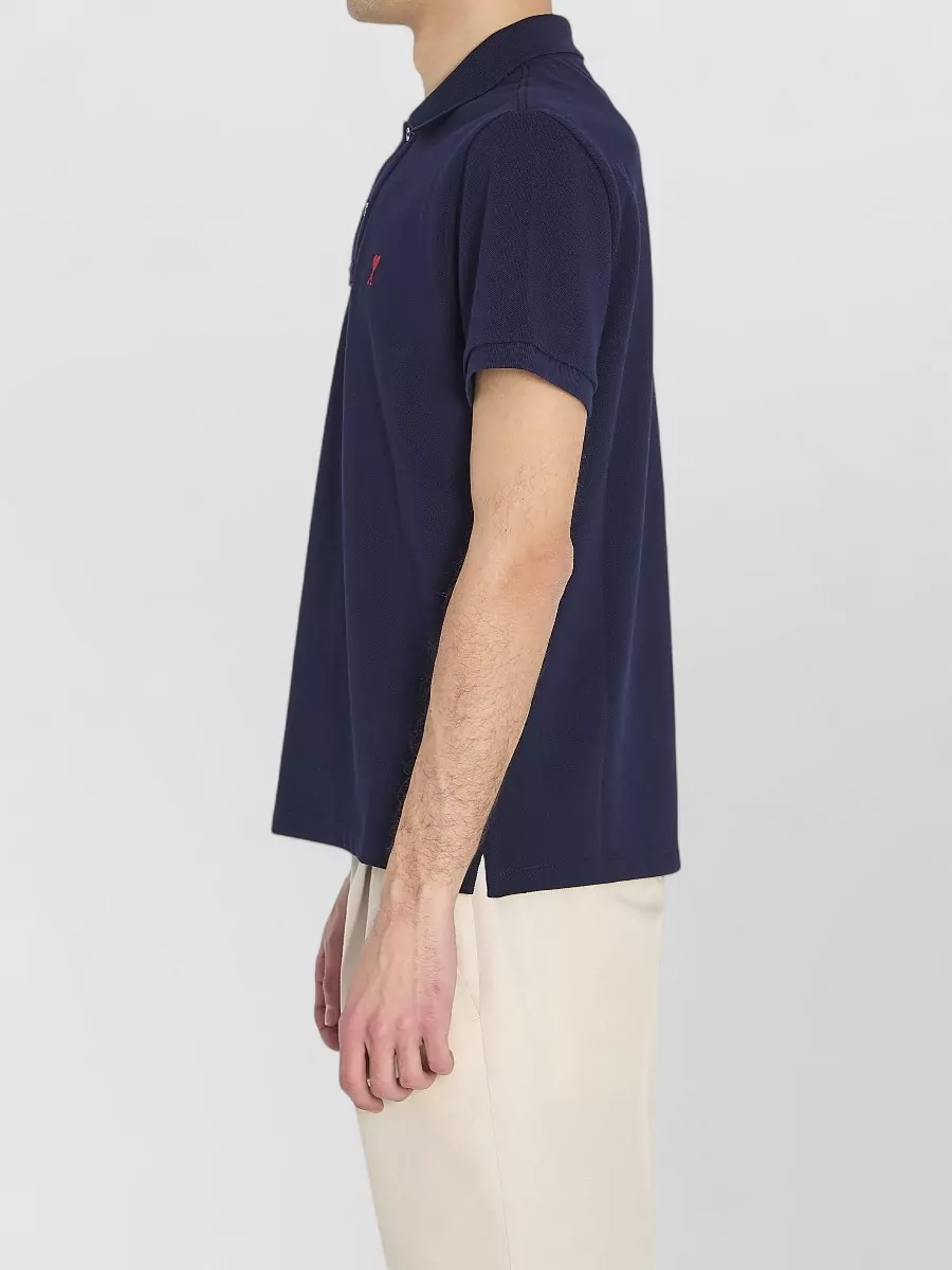 Ami Paris Cotton Piqué Polo Shirt