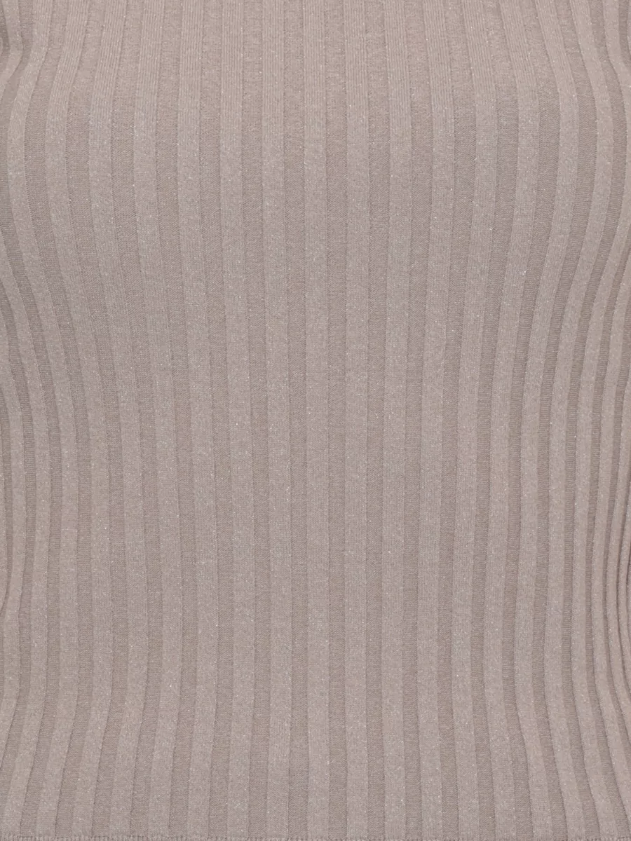 Peserico Ribbed Crewneck 3/4-Sleeve Knitted Top