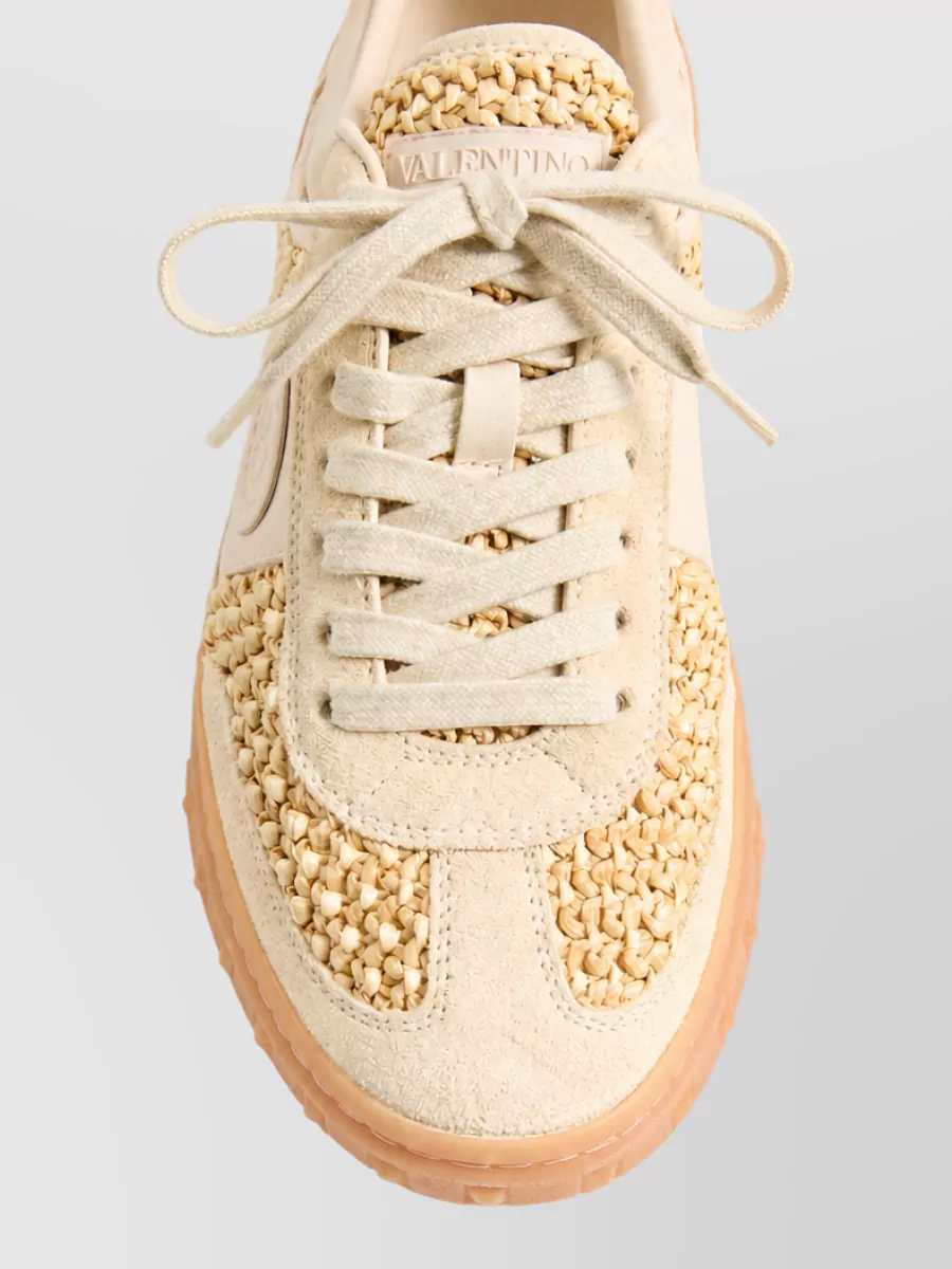 Valentino Leather Lace-Up Sneakers