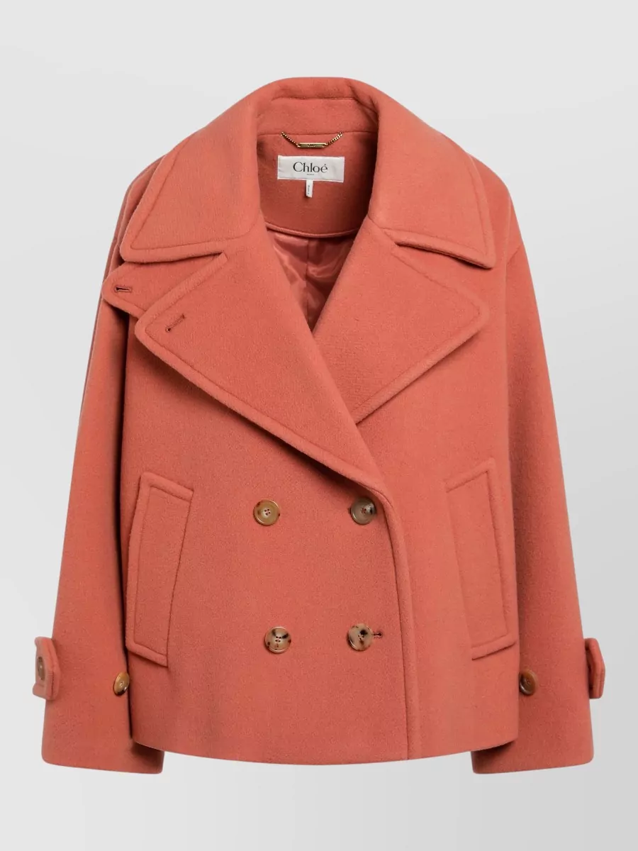 Chloé wool double-breasted oversized short coat