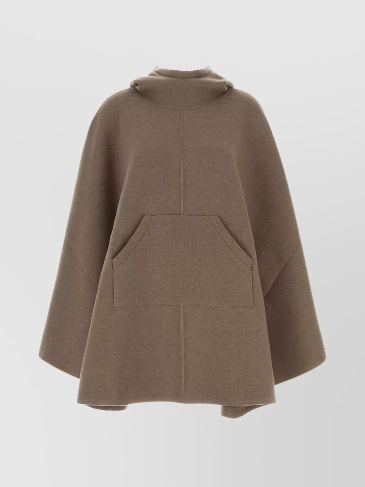 Bottega Veneta Cashmere Cape With Flared Hem And Hood In Neutral