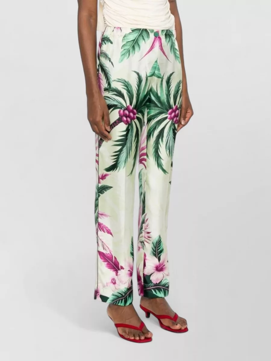 F.r.s For Restless Sleepers Silk Floral Print Wide-Leg Trousers