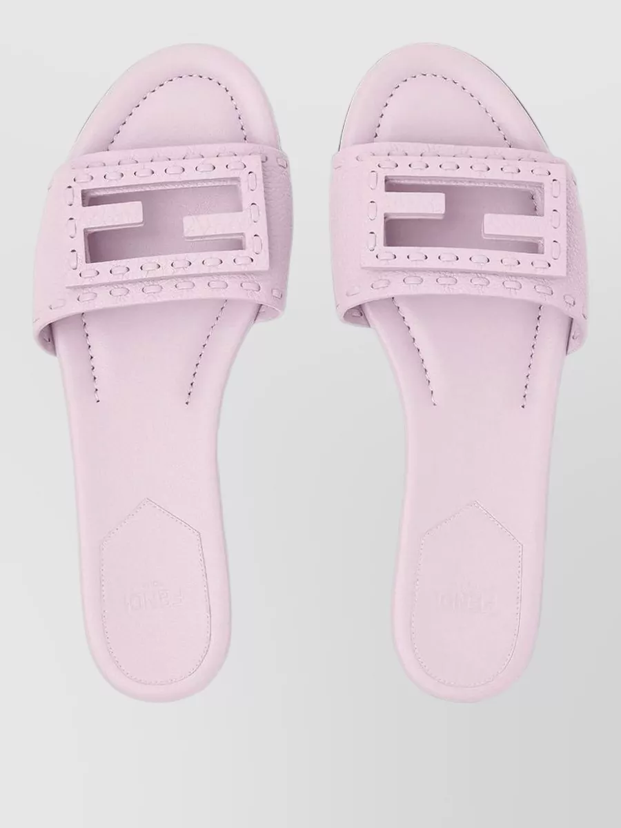 Fendi Leather Flat Slides