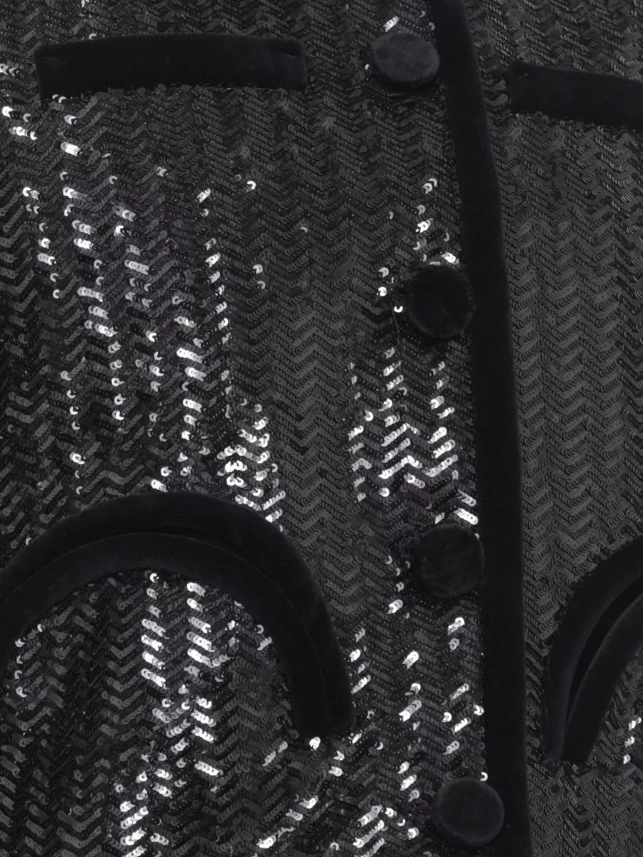 Blazé Milano Sequin Single-Breasted Blazer