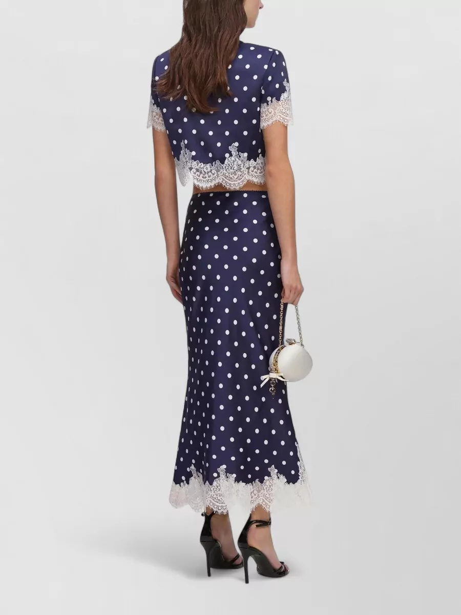 Self-Portrait Lace Appliqué Midi Skirt