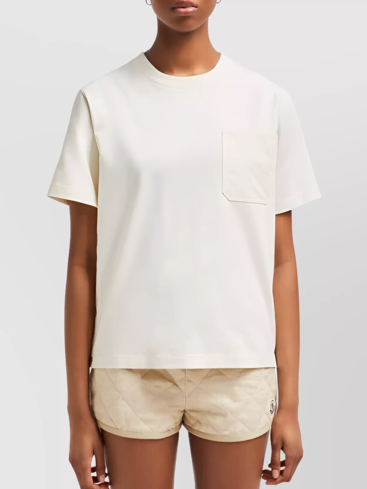 Moncler Buttoned Pocket T-Shirt With Crew Neck