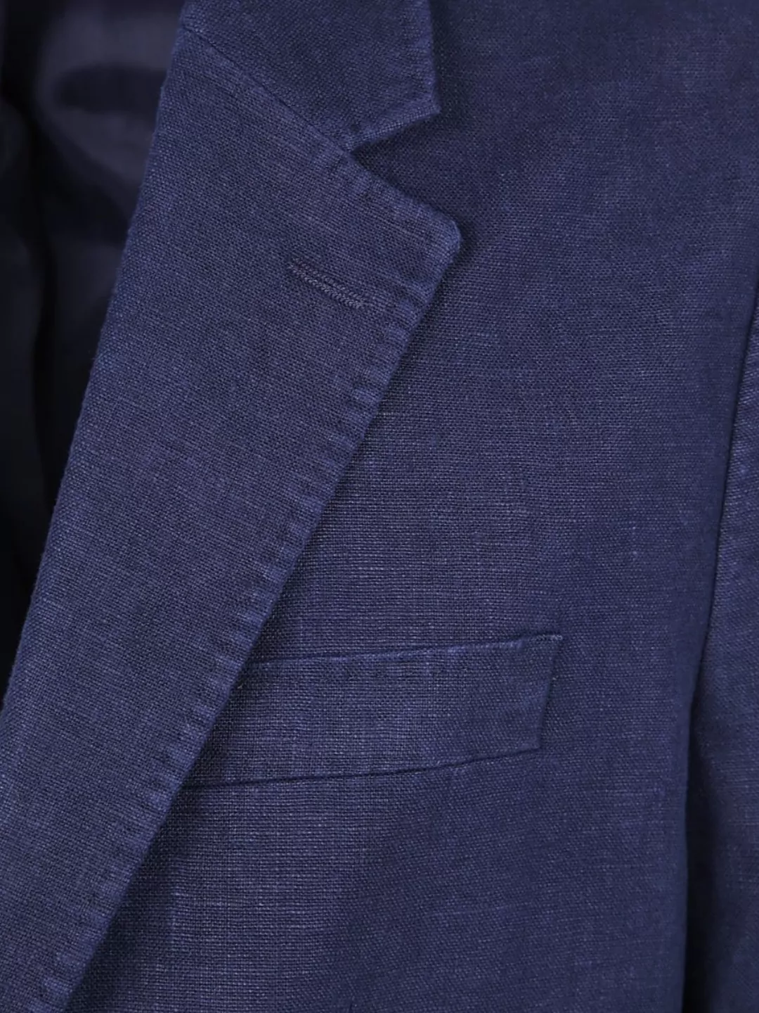 Michael Kors Linen Notch Blazer Flap Pockets In Blue