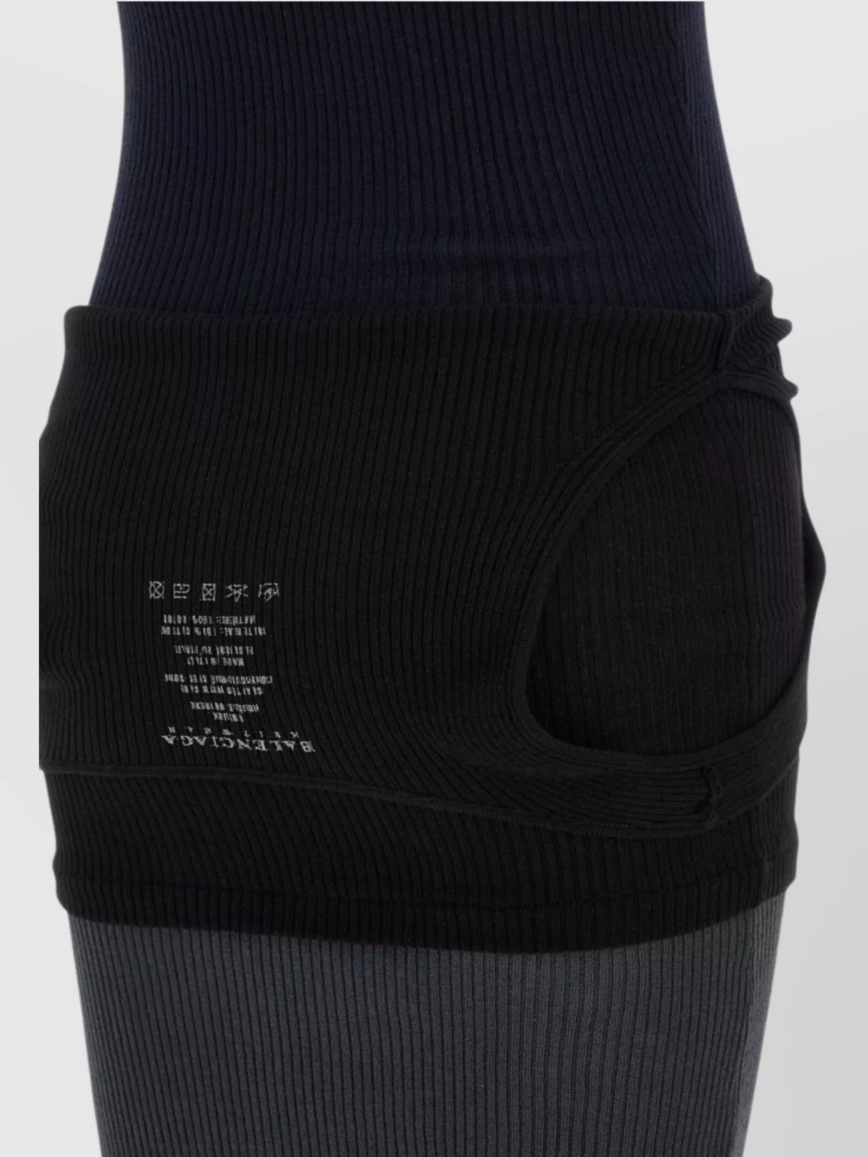 Balenciaga Reversed Ribbed Texture Dress With Round Neckline
