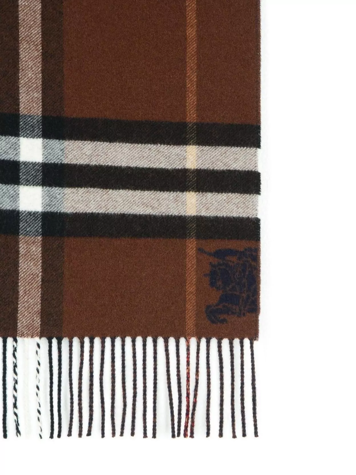 Burberry Cashmere Scarf With Checked Pattern And Fringed Edges