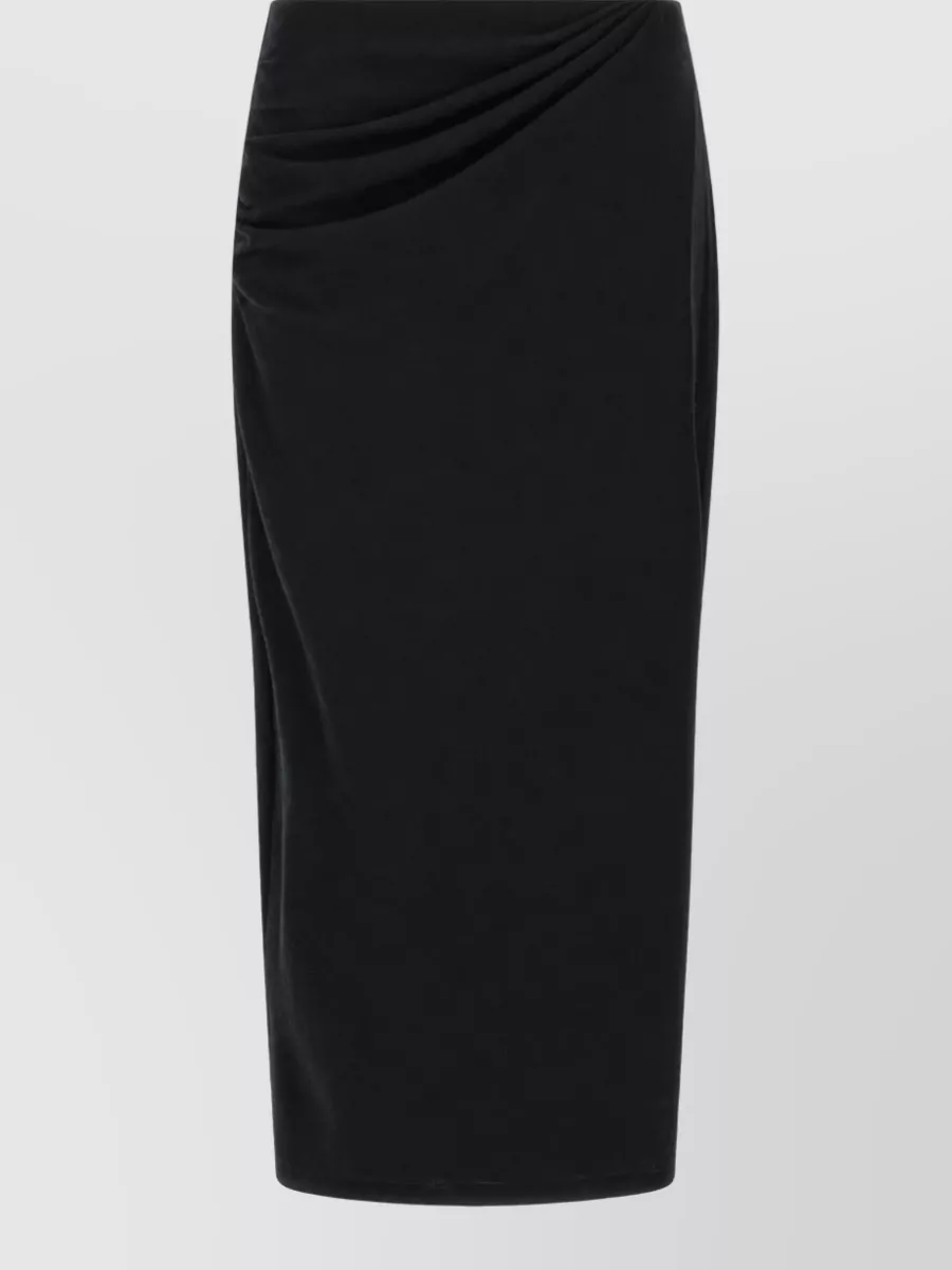 Vince Wool Draped Fitted Skirt