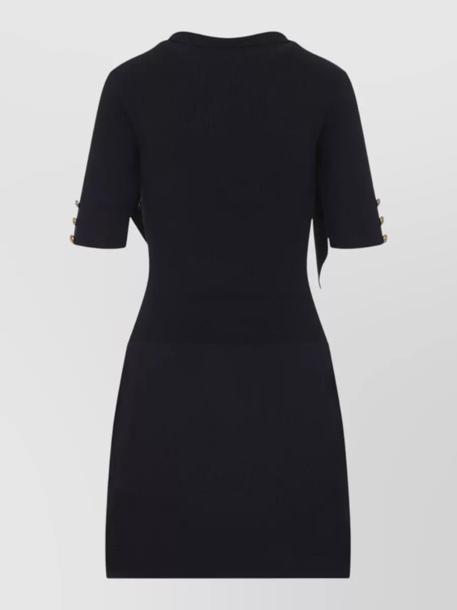 Elisabetta Franchi Ribbed Knit Short-Sleeve Dress