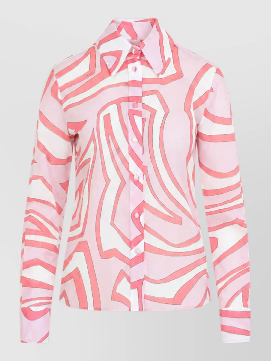 Pucci Printed cotton long-sleeve shirt