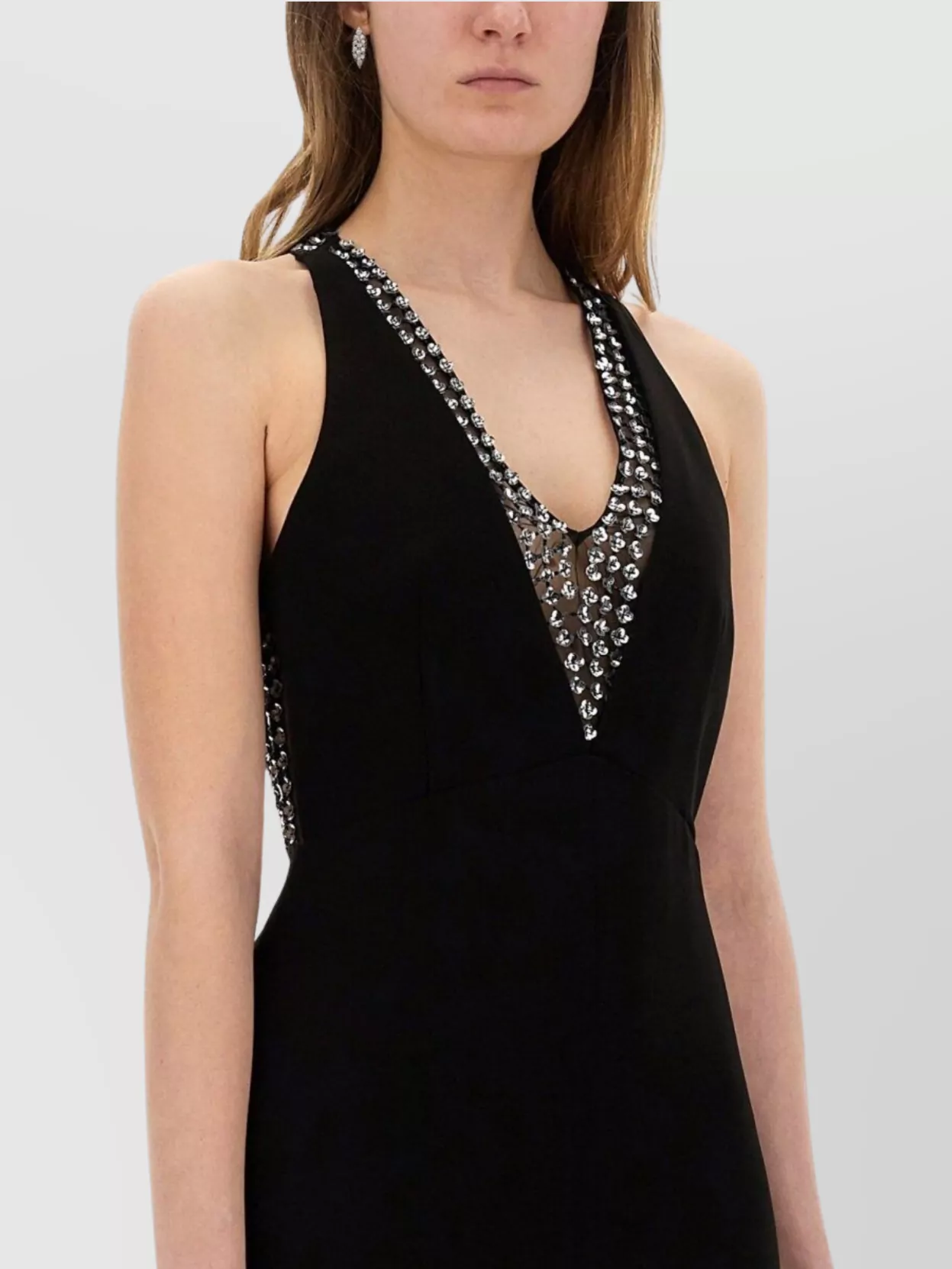 Max Mara Dress With Embellished Neckline And Fitted Silhouette