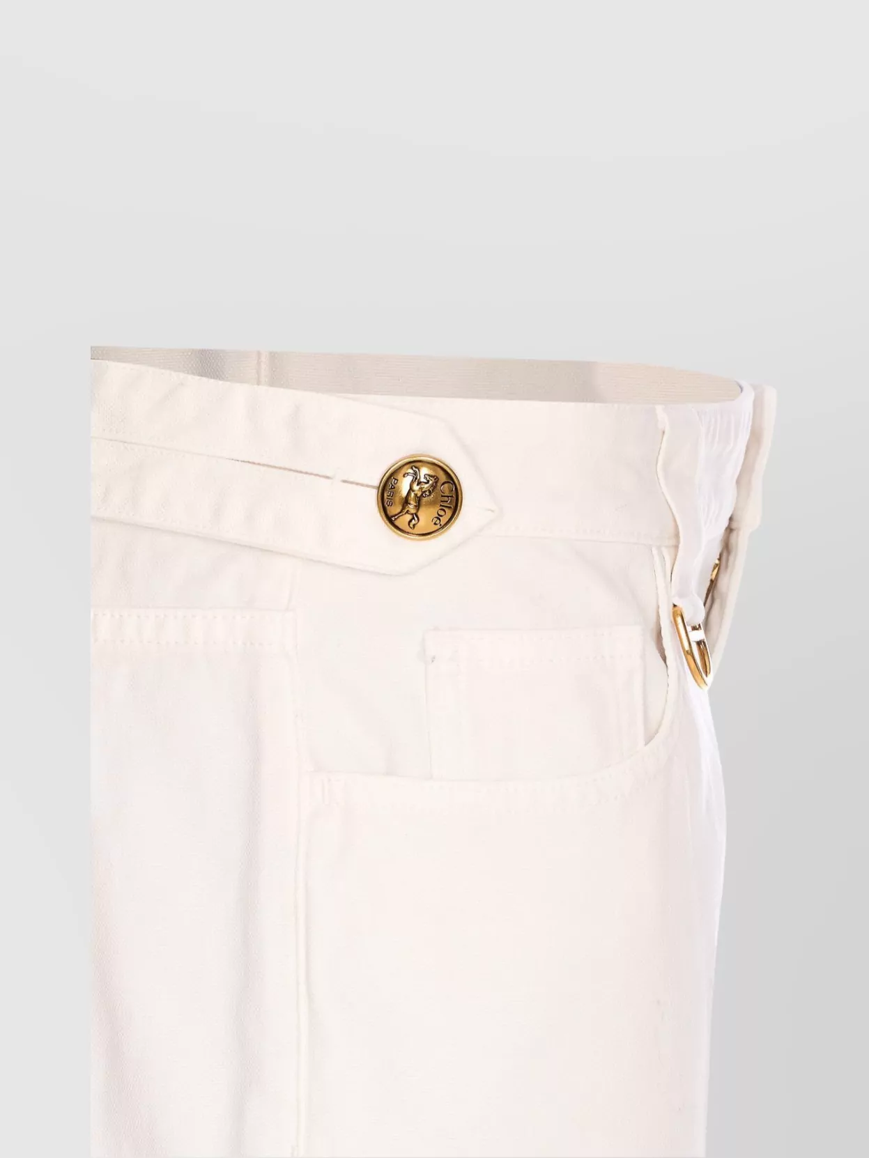 Chloé Gold Button Trousers With D-ring Detail