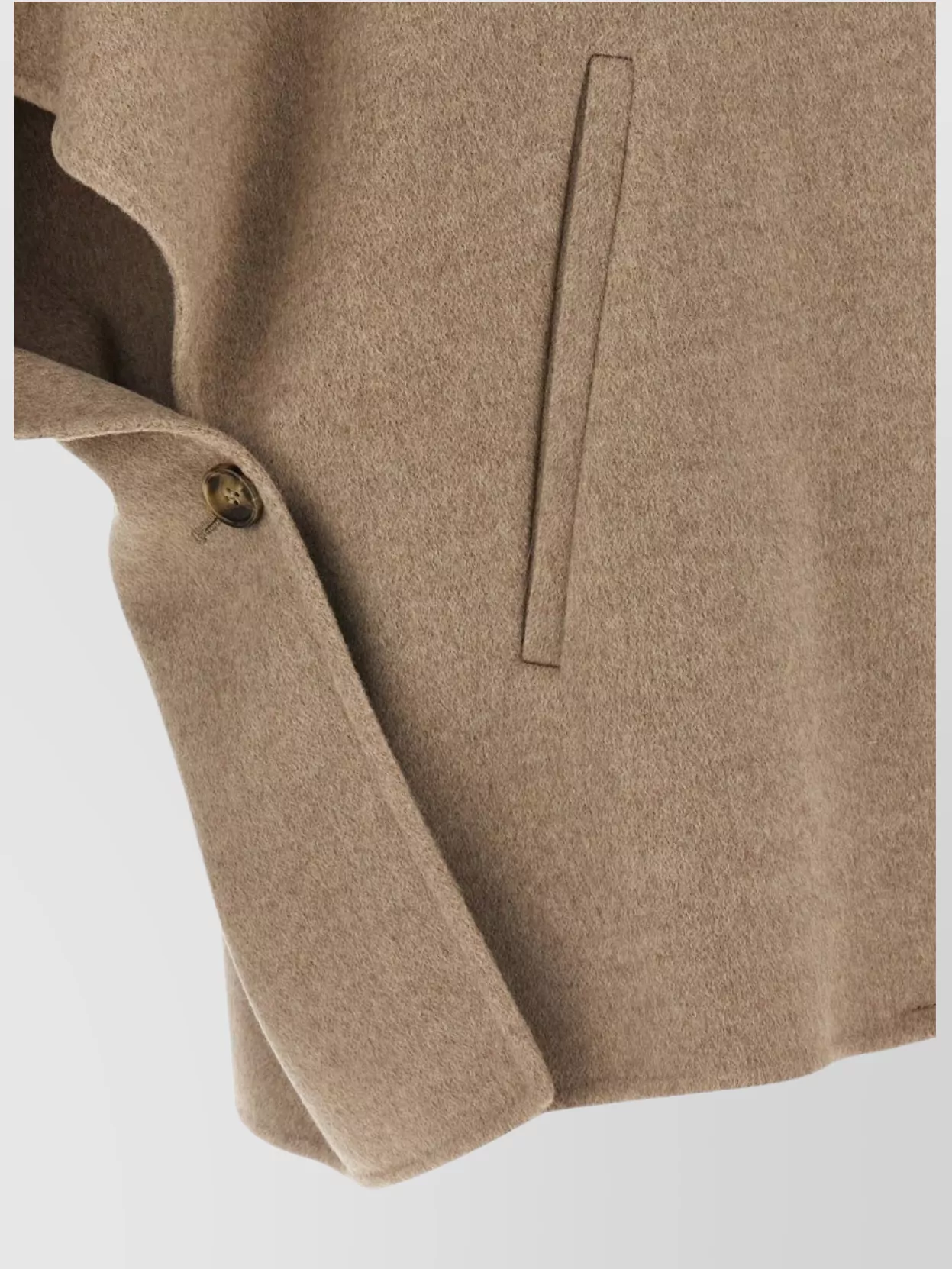 Max Mara Buckle Detail High Collar Side Pockets Cape