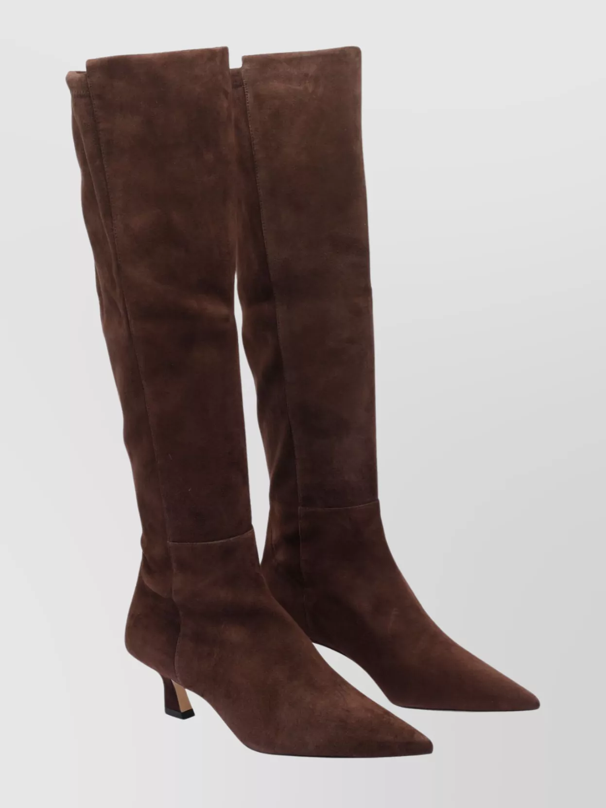 Stuart Weitzman Stylish Suede Ankle Boots With Block Heel